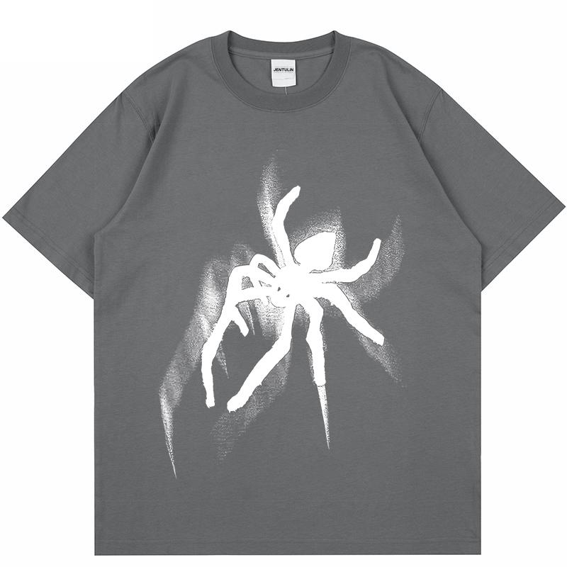 Hip Hop Tshirt Y2K Aesthetic Spider Streetwear TShirt Harajuku Punk Gothic Oversized T Shirt 2024 Hip Hop Loose Tops Tee Cotton S