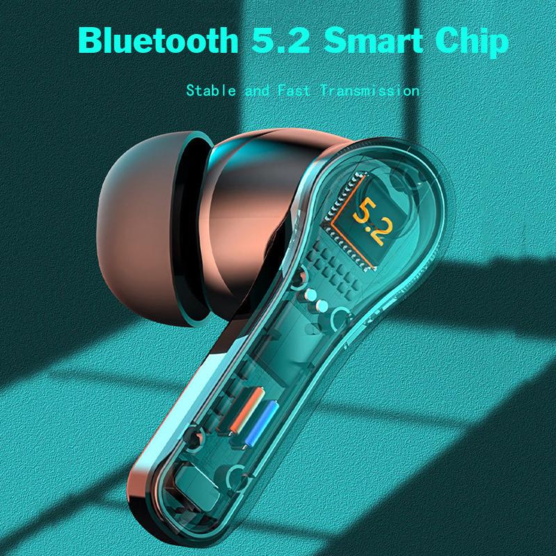 אוזניות גיימינג אלחוטיות עם השהיה נמוכה, אוזניות עם תצוגה דיגיטלית, מוזיקת סטריאו HiFi עם מיקרופון HD, ביטול רעשים, אוזניות עמידות למים