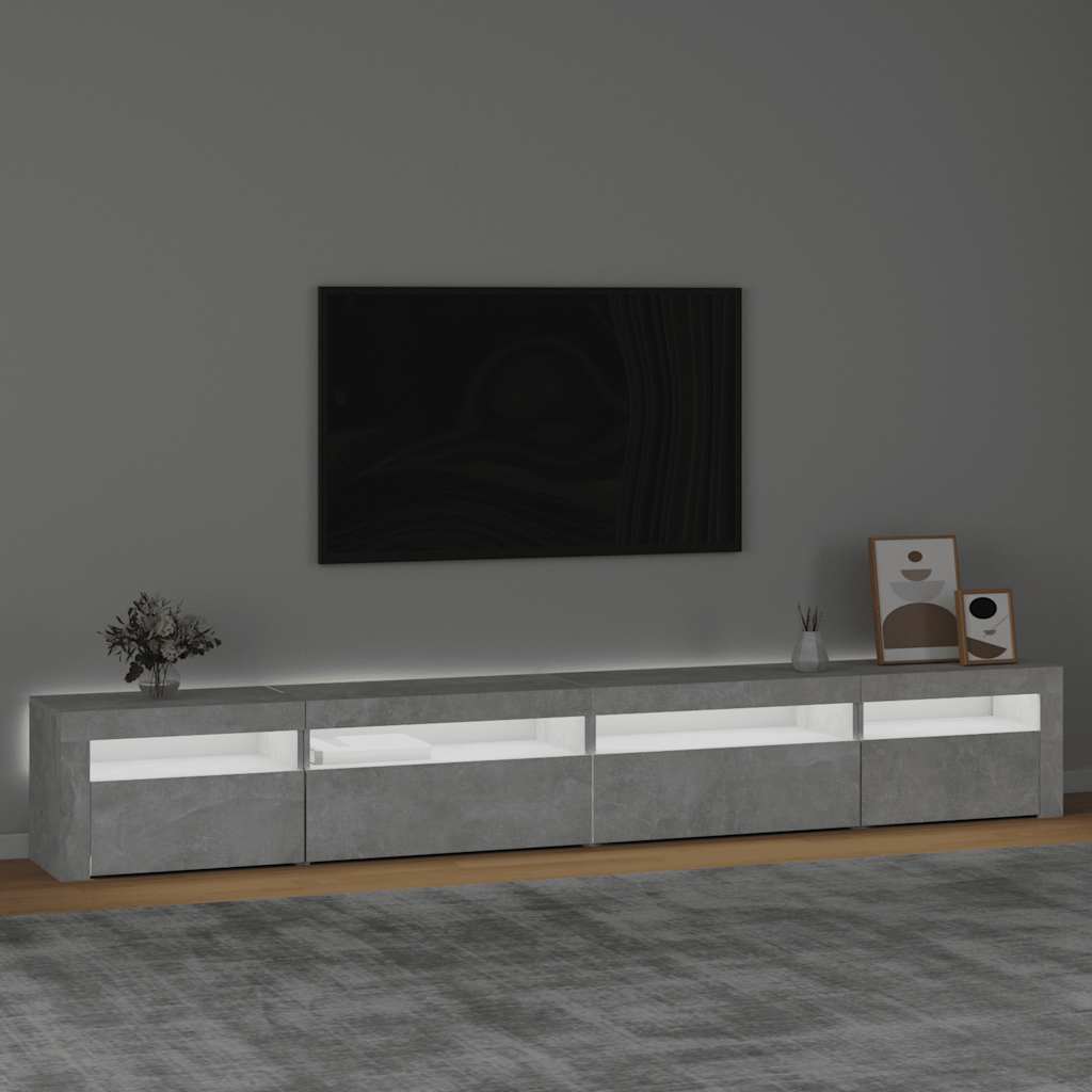 Vidaxl Szafka Pod Tv Z Oświetleniem Led, Szarość Betonu, 270X35X40 Cm