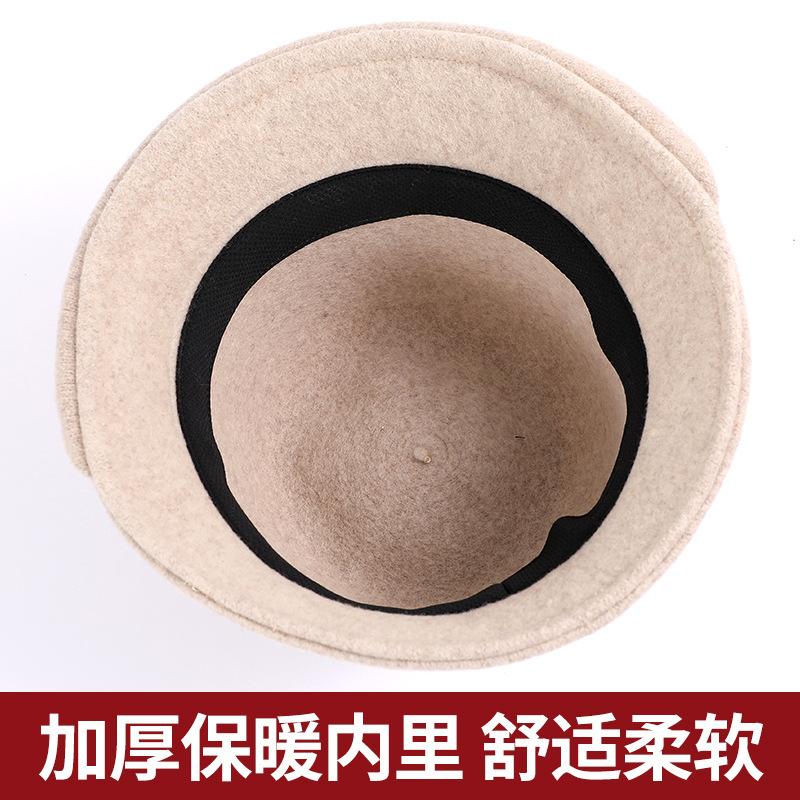 High-end New Wool Hat Women's Autumn and Winter Fashion Curling Top Hat Temperament Celebrity Bucket Hat Elegant Basin Hat