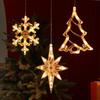LED Christmas Decoration Suction Cup Lights: Tree, Bell, Snowman, Reindeer, Snowflake, Star, Heart Lantern.