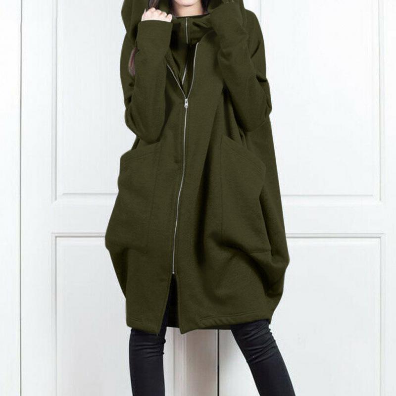 Women's 2024 Fast-Selling Zipper Hooded Pocket Sweatshirt, Mid-Length Two-Piece Loose Jacket