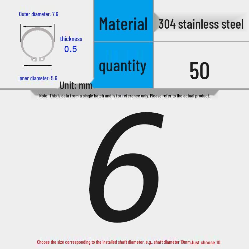 304 Stainless Steel Snap Ring for 3-200 Bearing