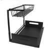 Under Sink Organizer L Shape 2 Tier Slide Out Sink Shelf for Under Kitchen Bathroom Sink Organizers