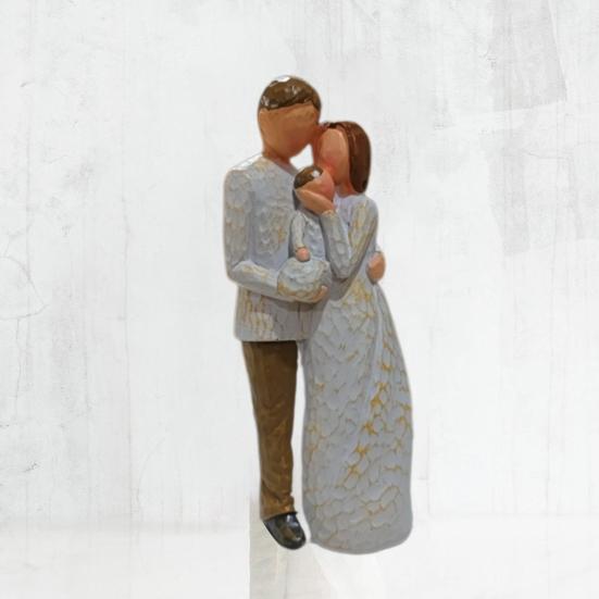 Pryskyřicová rodinná socha Smysluplný bytový dekor Dárek v americkém stylu Pryskyřičná rodinná figurka k výročí narozeniny Vánoce