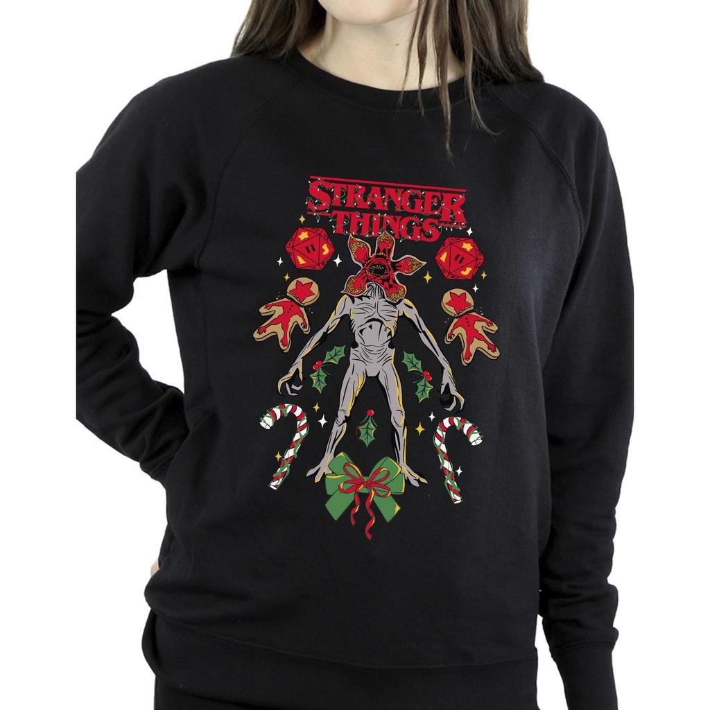 Netflix Womens/Ladies Stranger Things Christmas Demogorgon Sweatshirt