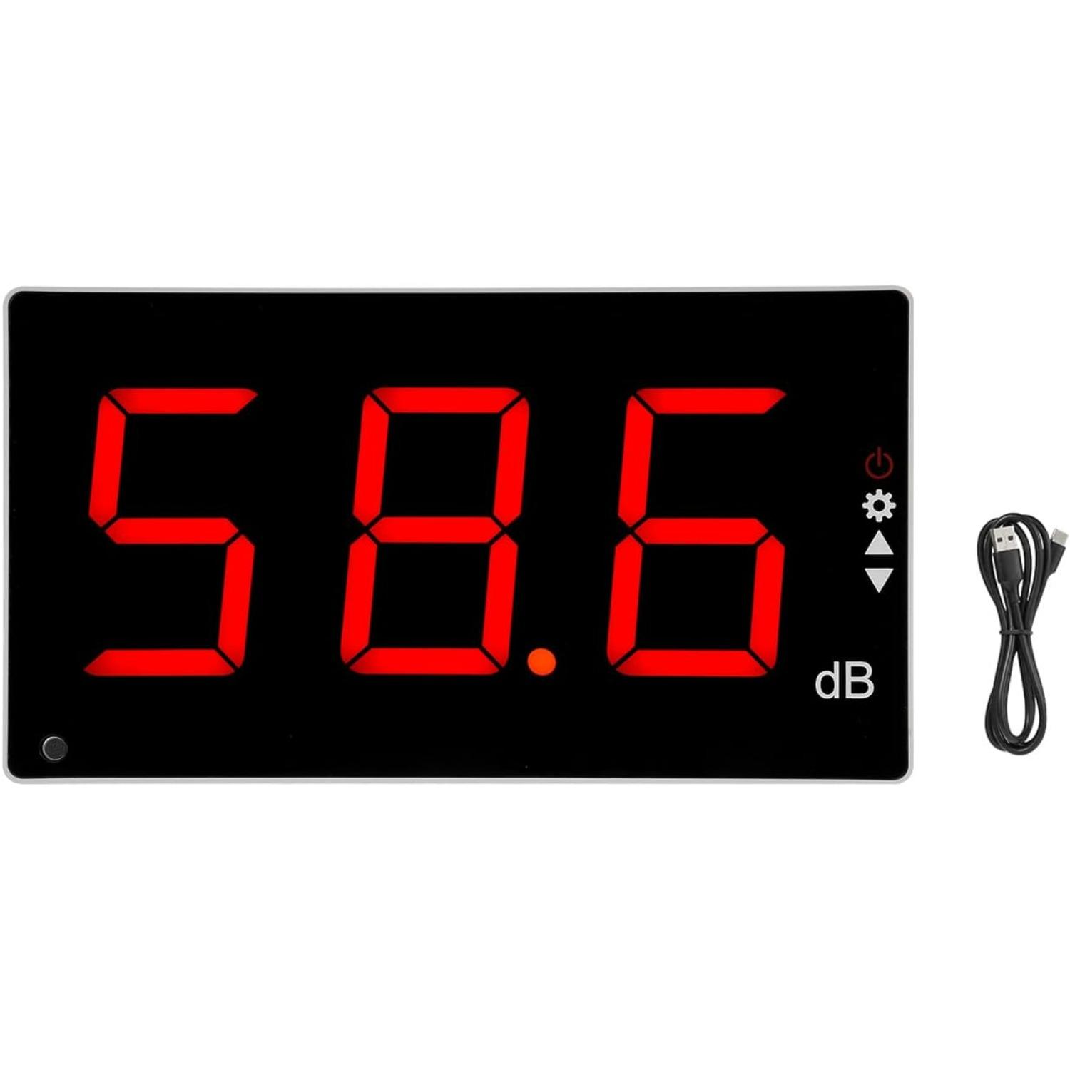 

Screen Wall Mounted Digital Noise Meter Decibel Monitoring Tester Noise Volume Measuring Instrument 30-130dB Measuring Range with Sound Alarm A