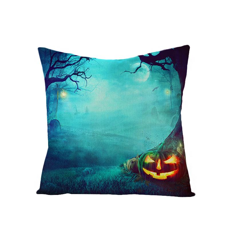 Old Castle Dragon Boat Moon Pumpkin Cushion Cover Horror Pattern Sofa Throw Pillows Living Room Halloween Decorative Pillowcase