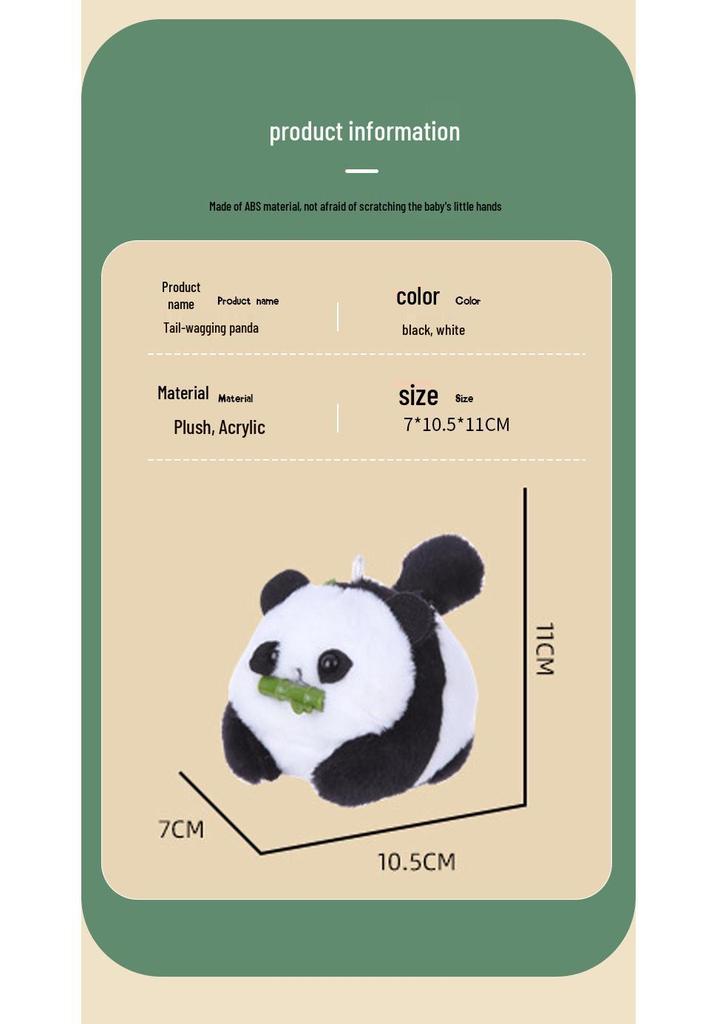 Panda Tail-Wagging Plush Keychain Bag Pendant Gift