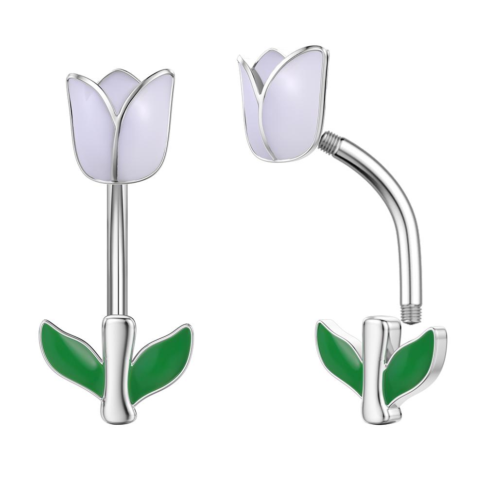 14G Heart Flower Shaped Navel Piercing Water Drop Belly Button Piercing Pendant Belly Piercing Women Jewelry