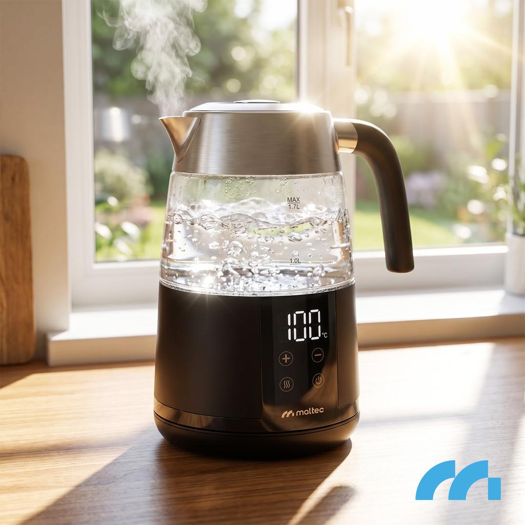 Electric Glass Kettle With Temperature Control Keep Warm 1.7L 2200W Boily5000-Bl