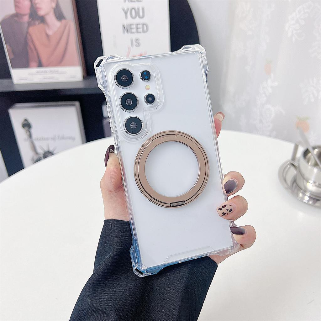For Samsung Galaxy S25 Ultra Magnetic Case Ring Kickstand TPU+PC Phone Cover