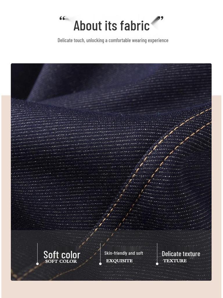 High-Waisted Elastic Denim Wide-Leg Pants for Middle-Aged Women – Stylish and Drapey