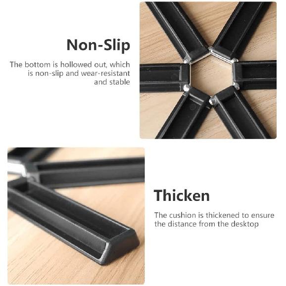 3 Pack Trivet for Hot Dishes Collapsible Hot Pad Non-Slip Heat-Insulating Placemat,Heat-Resistant Folding Pad, Eco Expanding Silicone Pot Holder for