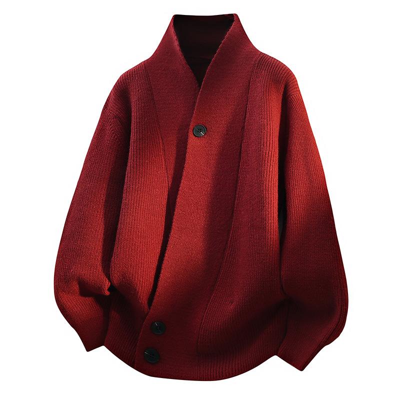 Fashion Design Men V-neck Cardigans Sweaters Men Spring Autumn Outwear Loose Sweatercoat Csual Knitted Sweaters