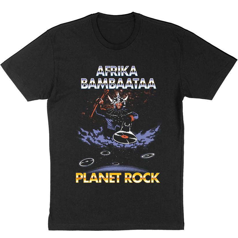 Vtg Afrika Bambaataa Planet Rock T Shirt For Men Heavy Cotton Black Shirt C145 XL