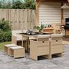 VidaXL 9-Piece Garden Dining Set with Cushions, Patio Table and Chairs, Patio Furniture, Outdoor Furniture, 3210598