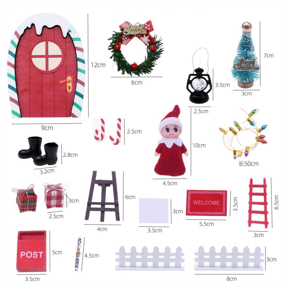 String Hat DollHouse Elf Kit Mini Tree Miniature Elf Door Fairy Toy House  Kids Toy