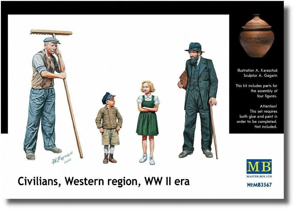 

Master Box European Civilian 2 Men Plastic Model MB35067 1/35 Children/2