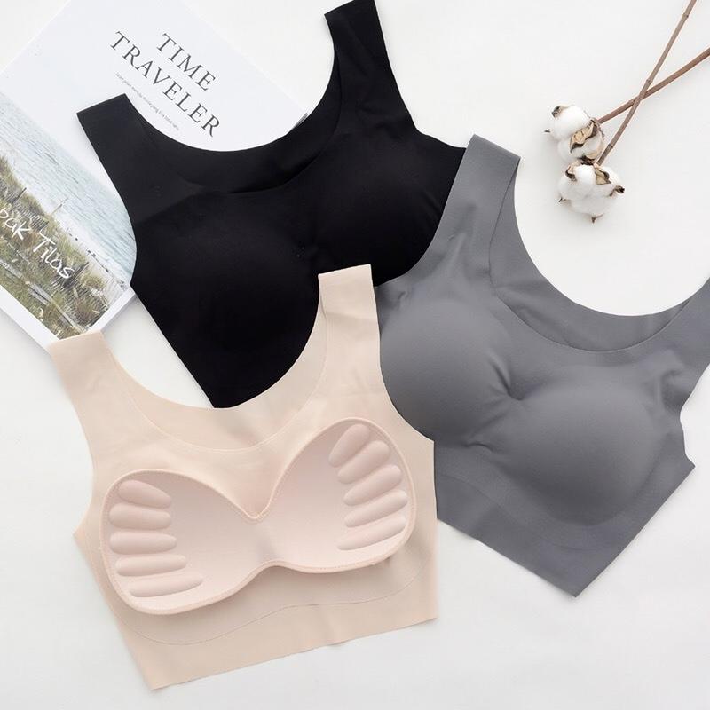 Women Bras Seamless  Invisible Cotton Brassiere Breathable Underwear Wireless with Pads Push Up Bra