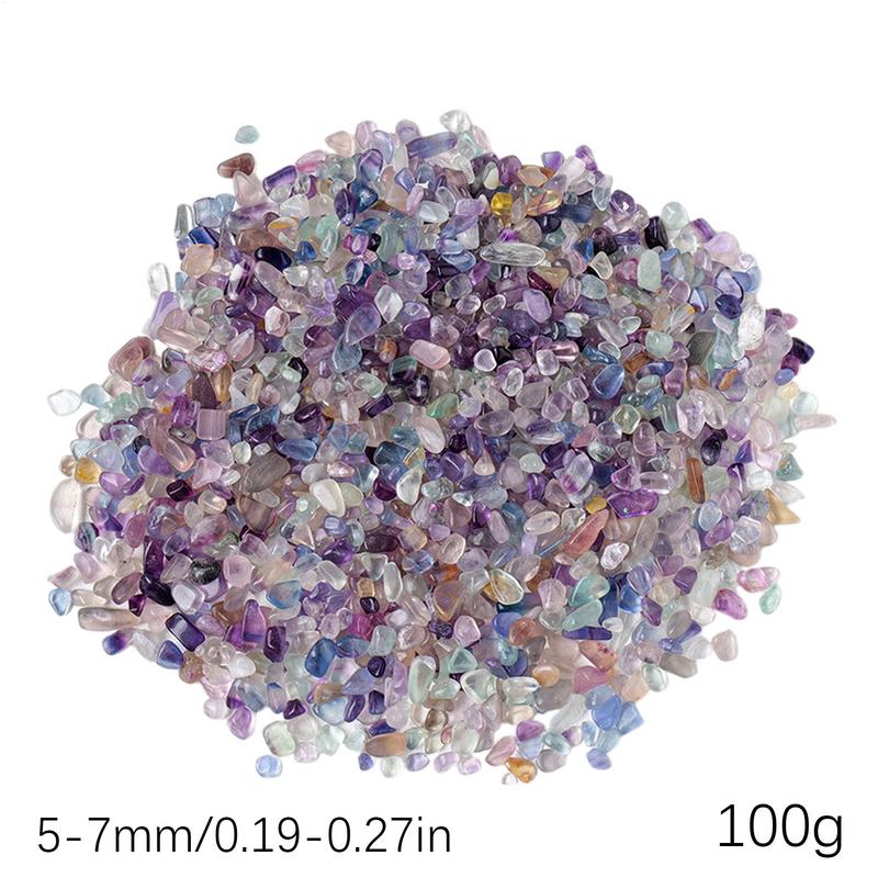 100g Natural Crystal Rainbow Fluorite Gravel Healing Stone Colorful Crystal Quartzs Tumble Stone Fish Tank Swimming Pool Decor