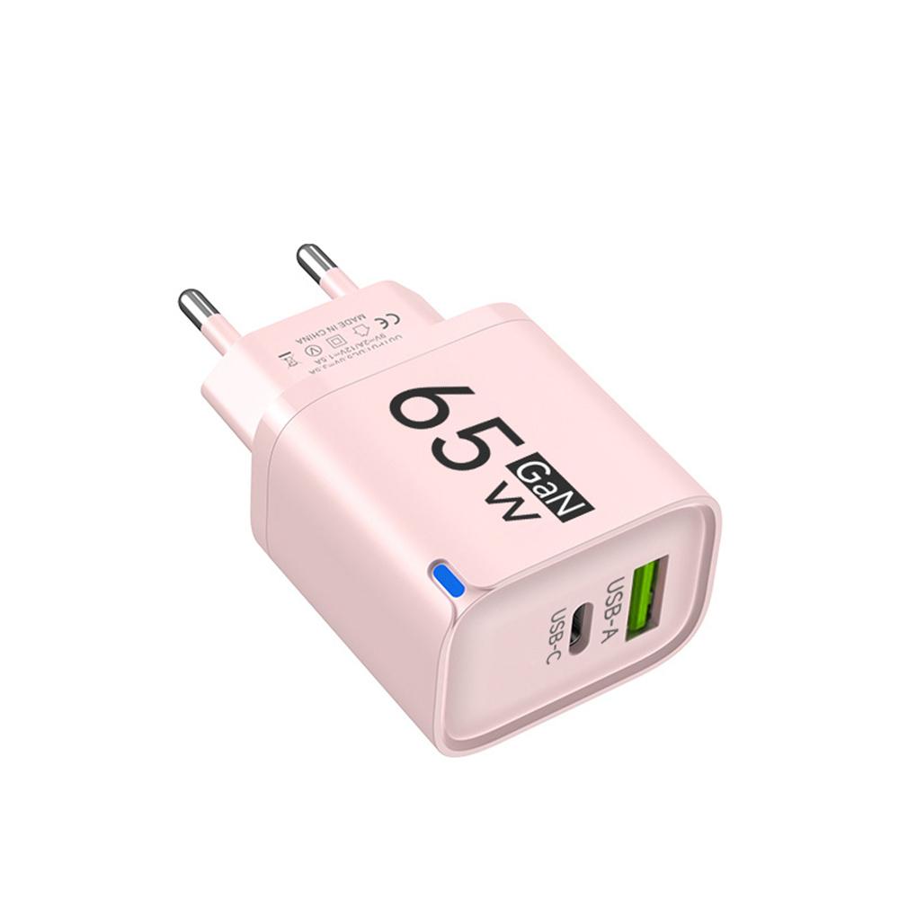Universal USB Fast Chargers 65W GaN Quick Charger 3.0 USB-A USB-C Fast Charging Chargers PD Wall Charger Adapter For Cellphones