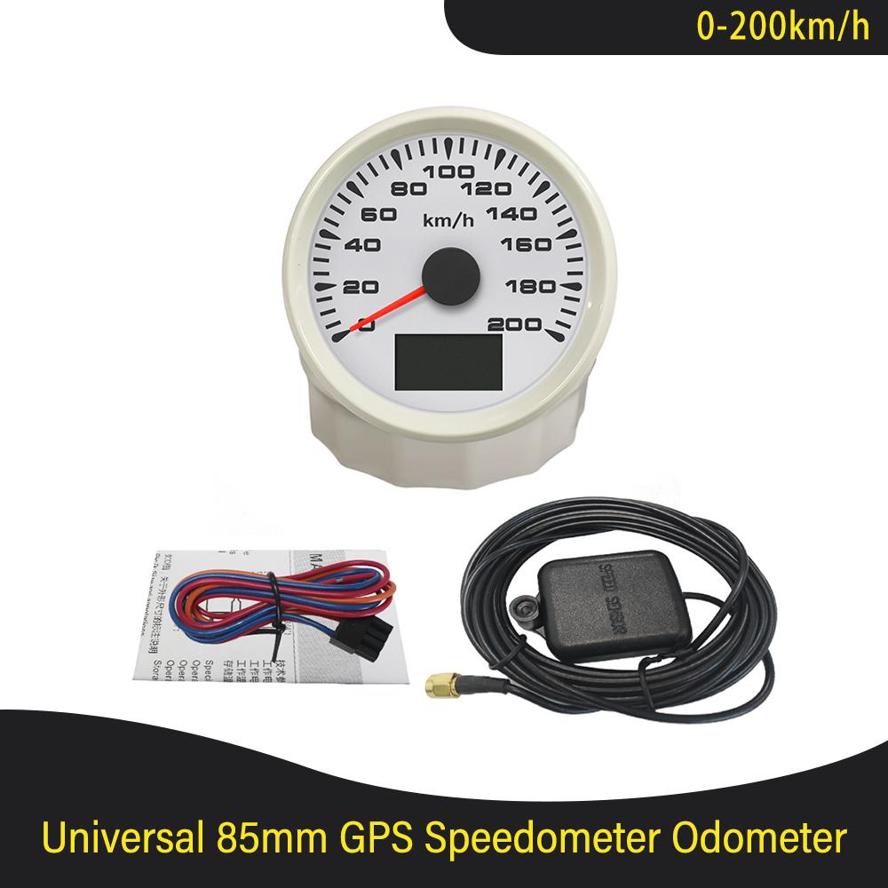85mm Boat Car 0-120KM/H 0-200KM/H GPS Speedometer with 8 Colors Backlight Waterproof Speedometer 9~32V Trip\COG\ODO
