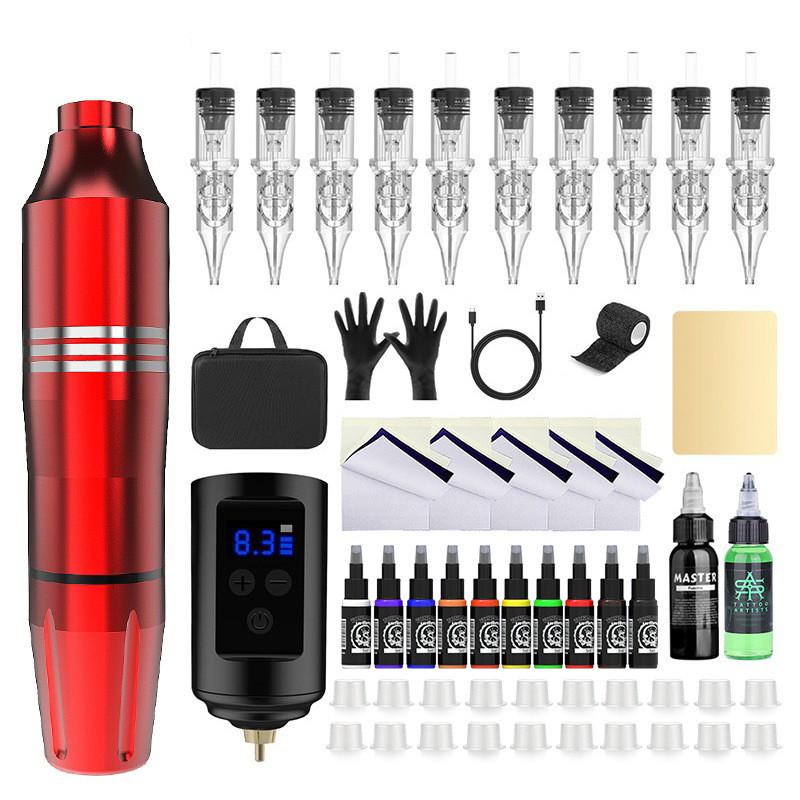Rechargeable Professional Tattoo Pen Set Integrated Needle Complete Set Beginner Tattoo Tool Equipment