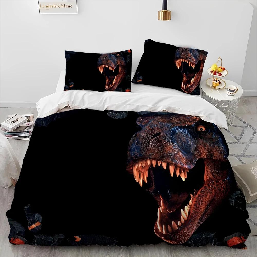 

3D Cartoon Dinosaur Illusion Comforter Bedding SetDuvet Cover Bed Set Quilt Cover PillowcaseQueen Bedding Set For Child Gift EU Single(135*200cm)3pcs