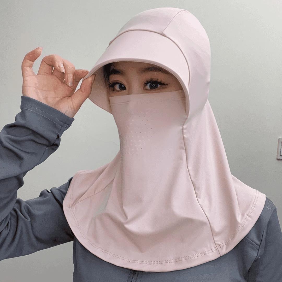 Summer men s and women s full-face sun hats, sun protection hats, UV protection outdoor cycling neck masks, sun hats integrated