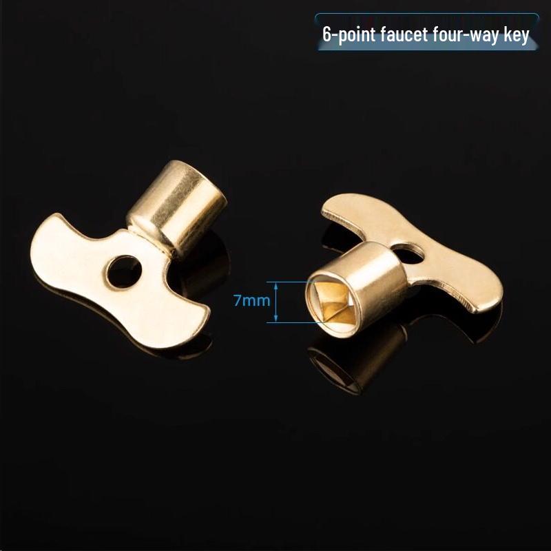 Universal Lockable Outdoor Faucet Key - Anti-theft 4-Point Tap Switch with Valve Handle 1 Lockable Faucet Key