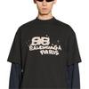 Men's Hand Drawn BB Icon Medium Fit Vintage T-Shirt Black/Beige 612966TNVN41059