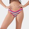 New Colour-Striped Breathable Ribbed Cotton Knickers for Women Comfortable Low-Rise Hot Girl Briefs