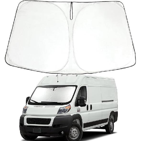 ROCCS Windshield Sunshade UV Ray Reflector for 2014-2025 Dodge RAM ProMaster Full Size Cargo Van Chassis Cab Cutaway Front Window Sun Shade Shield