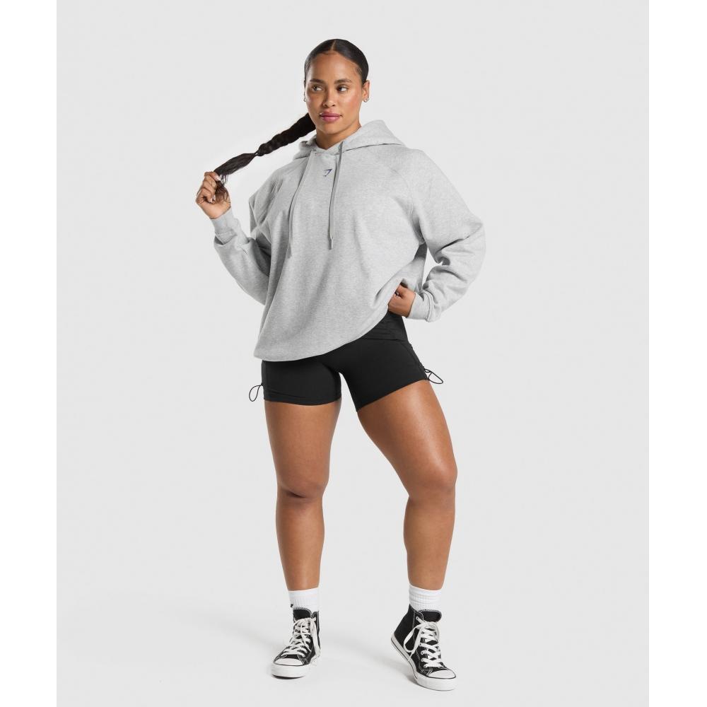 Gymshark Graphic Reaper Oversized Hoodie Light Grey Core Marl B2b7j Gbcn