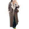Double-sided cashmere coat large lapel new woolen coat long commuter cashmere coat