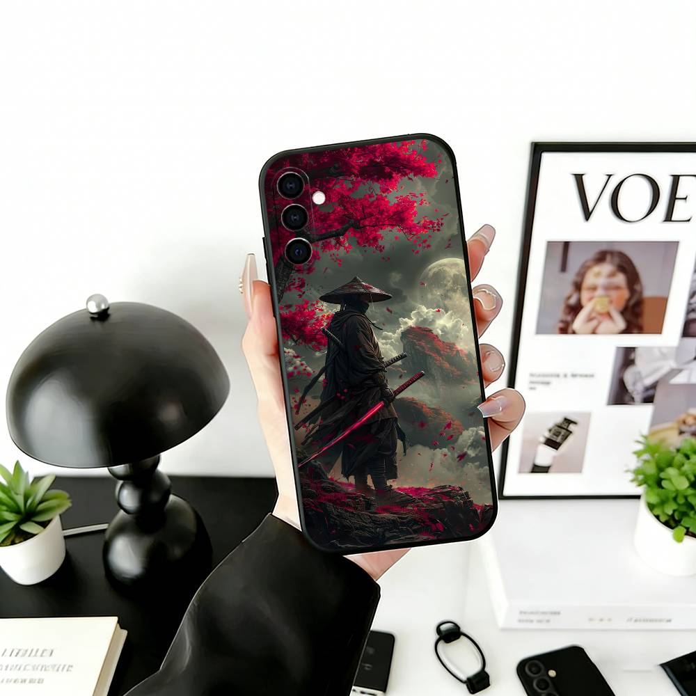 J-Japanisches Bushido S-Samurai Handyhülle Für Samsung Galaxy A73,A72,A71,A70,A53,A52,A51,Weiche Silikon Schwarze Hülle