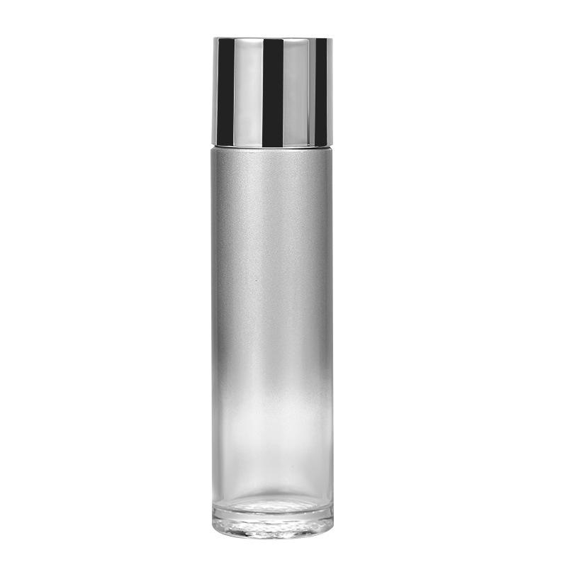 Travel-Size Gradient Silver-Gray Cosmetic Bottles Set