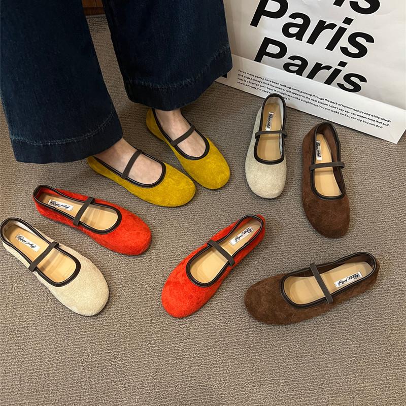 Fashion Bailamos Women Flats Fashion Round Toe Women Mary Janes Shoes Autumn Female Shallow Footwear Buckle Strap Ladies Ballet Shoes