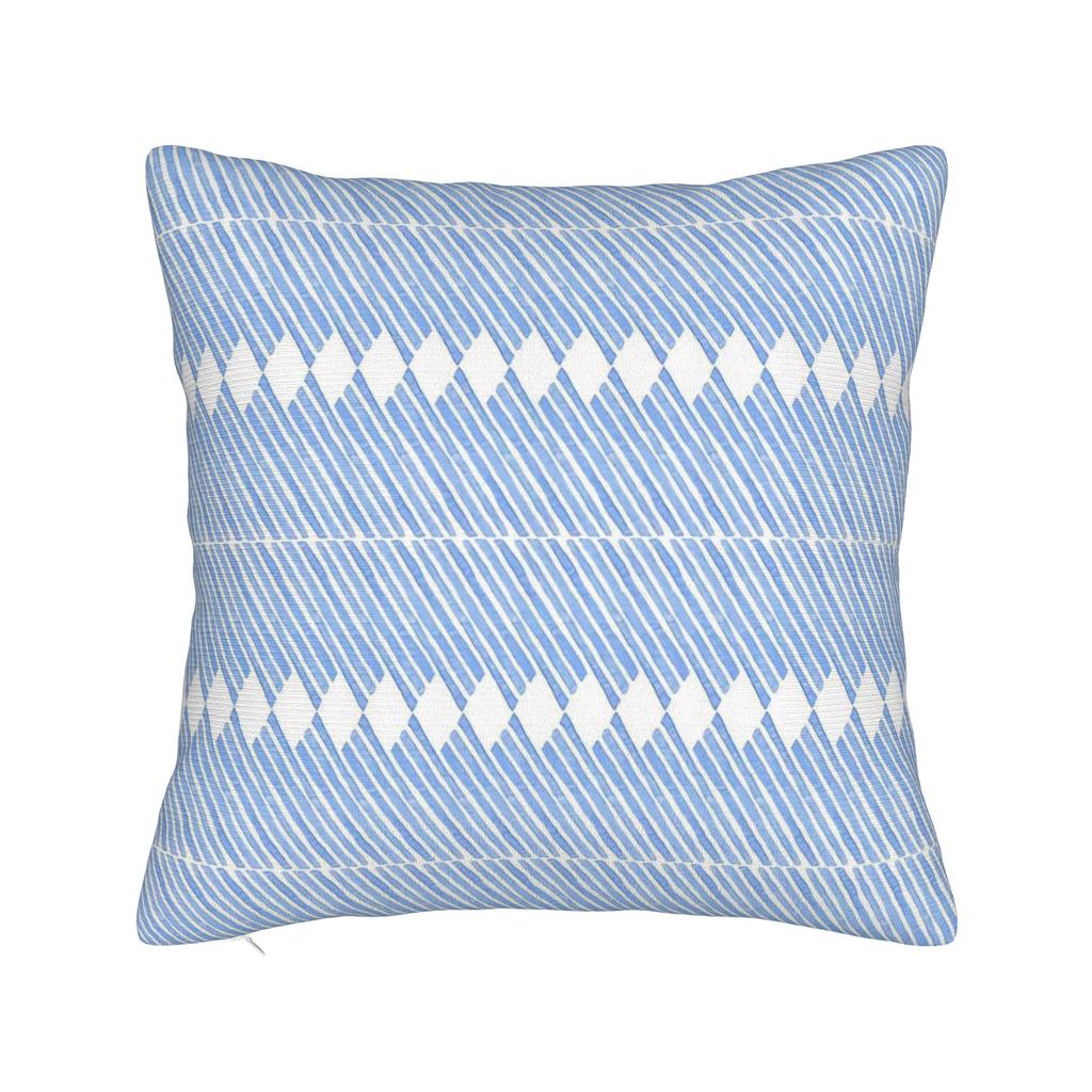 Geometric Shaped Blue Doodles Pillowcase Cushion Cover Geometric Ink Blue Throw Pillow Case Cover Home Zipper 40*40Cm