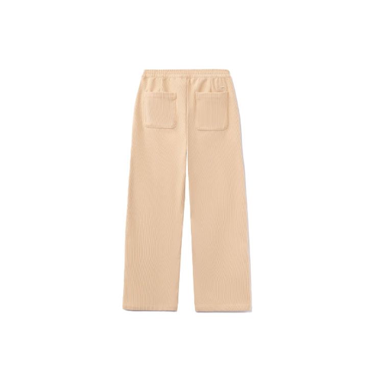 Li Ning X Disney Collaboration Toy Story Strawberry Bear Series Solid Color Straight Leg Casual Pants Women Bottoms Amber Apricot AKXR432-1