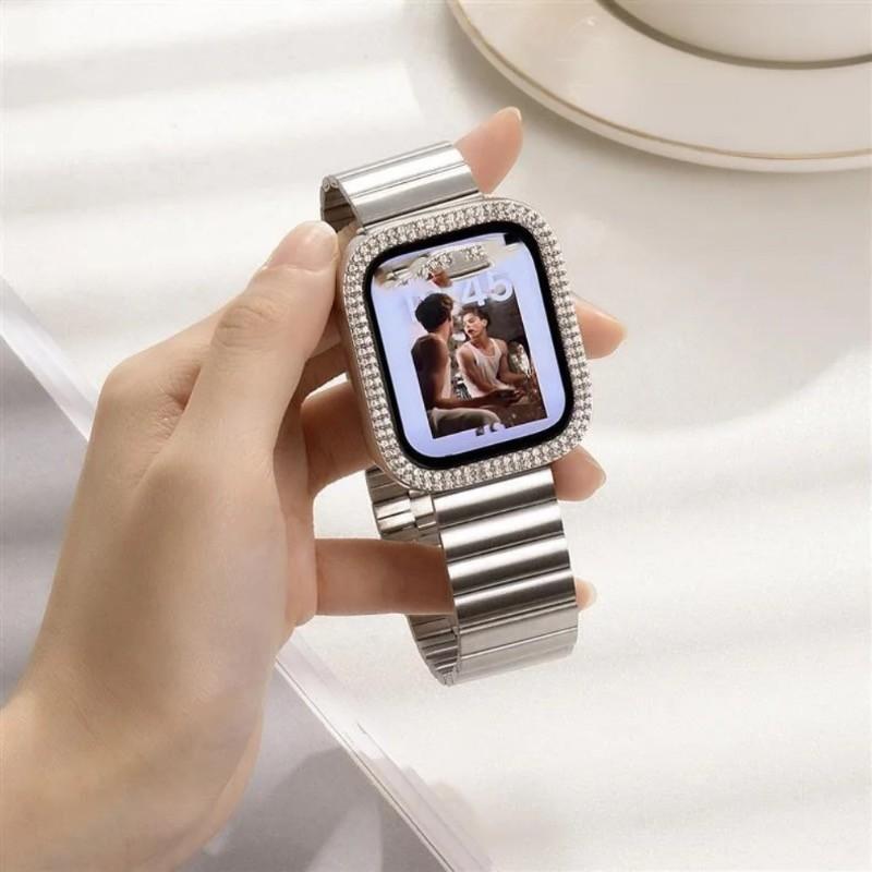 Stainless Steel Magnetic Band for Apple Watch Band S10 38/40/41/42mm S1-9 42/44/45/46/49mm Watchband