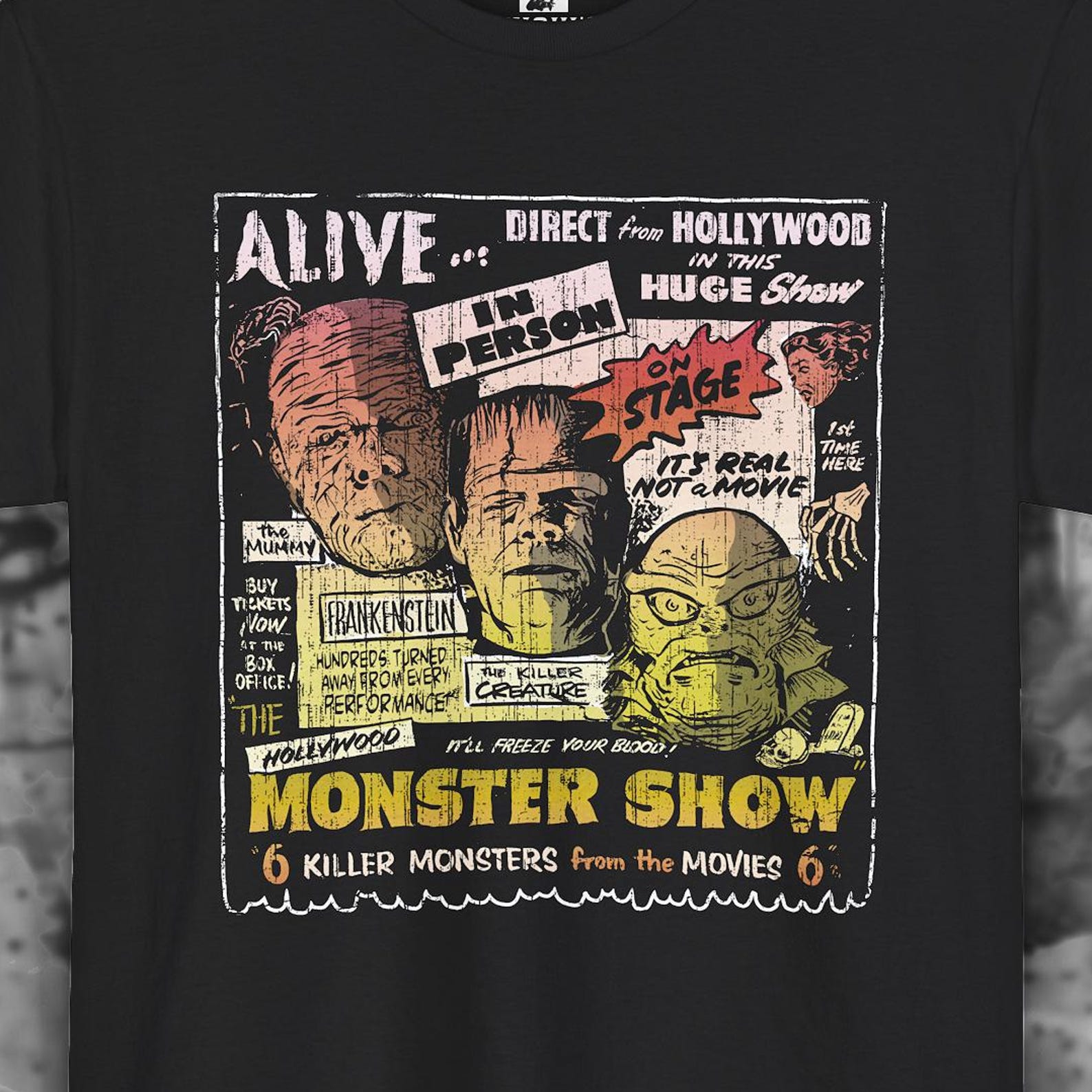 Monster Mash Halloween Vintage Cult Retro Horror black Tee T-shirt CHICHI S S