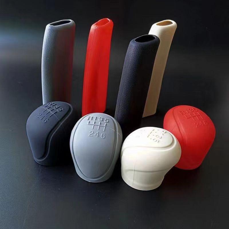Car Silicone Gear Shift Knob Cover Gear Shift Non-Slip Grip Handle Protective Covers Manual 5 6-speed Car Interior Accessories