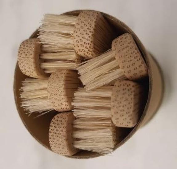Natural bristle bamboo toothbrush (nylon-free) - 100% biodegradable, boar bristles, bamboo handle, zero waste - 6-pack