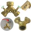 Divisore per tubo flessibile a 2 vie, divisore a Y per tubo flessibile da giardino, valvola a sfera da giardino con filettatura da 3/4, girevole a 360 gradi, regolabile per giardino
