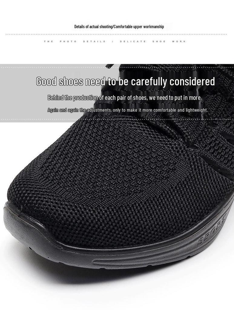 Spring Women's Versatile Flyknit Cloth Shoes, Breathable Non-Slip Soft Sole Dance & Casual Shoes