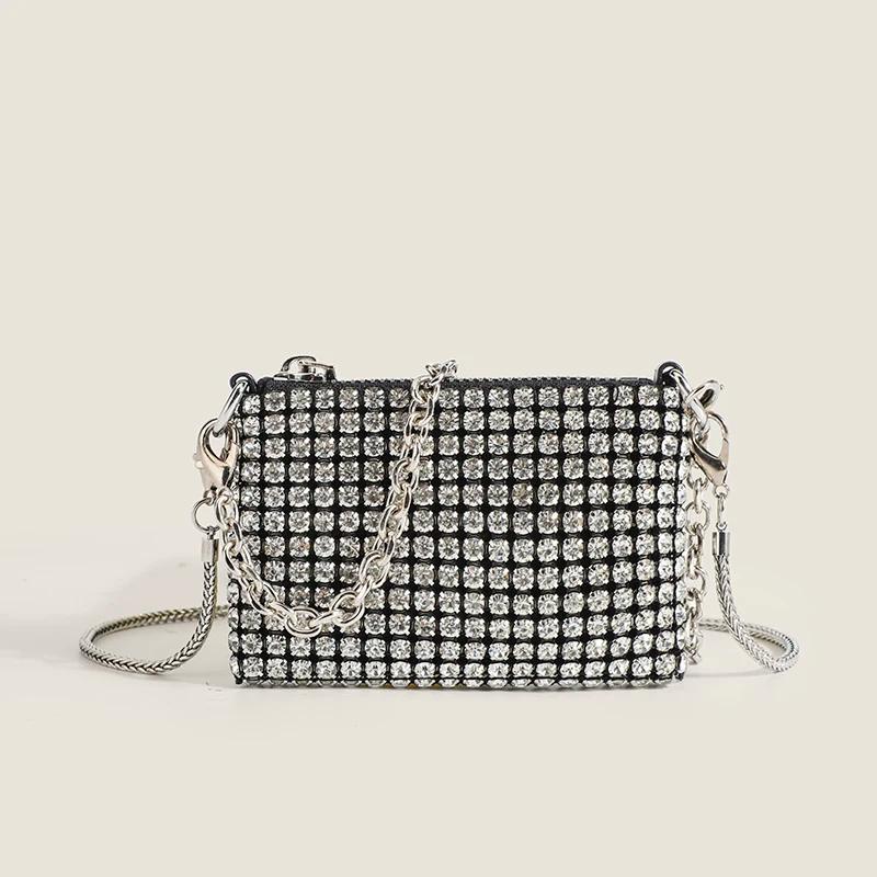 

Luxury Designer Handbags for Women 2026 Spring Rhinestones Bags Ladies Purse for Lipstick Fashion Party Chain Mini Shoulder Bags
