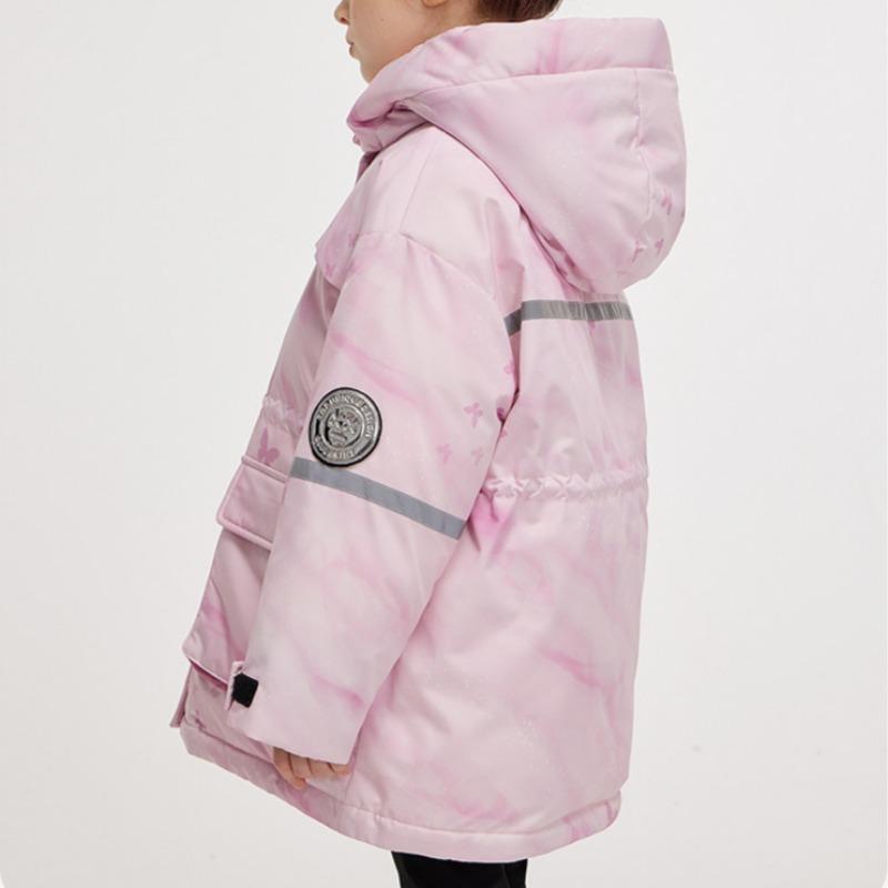 Girls' Workwear Down Jacket for Little Girls In Winter with Hood, Windproof and Warm Children's Thick Winter Clothes