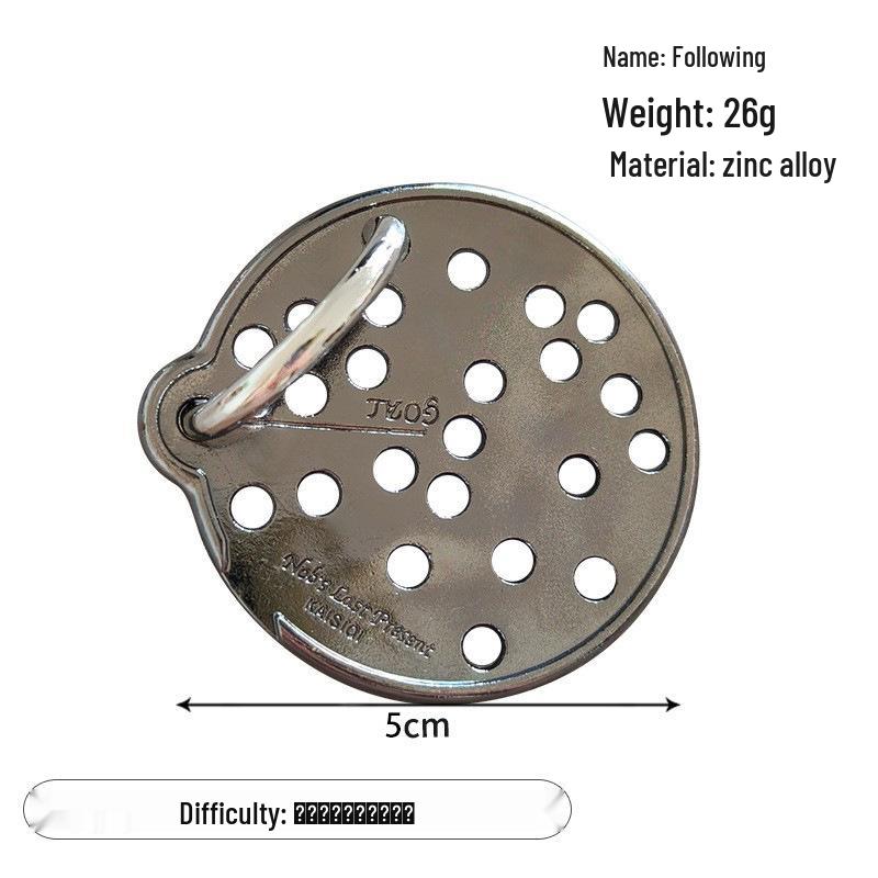 Zinc Alloy Kongming Puzzle Lock: Disentanglement Ring Educational Toy
